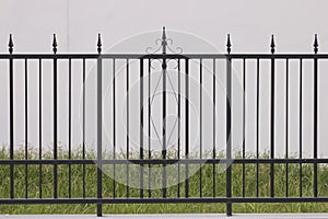 Black metal fence