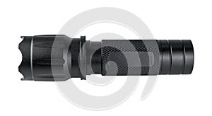 Black Metal Flashlight with clipping path.