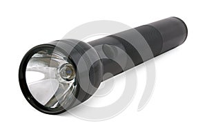 Black metal massive flashlight