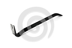 Black metal nail puller isolated on white background.