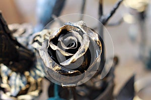 Black metal rose