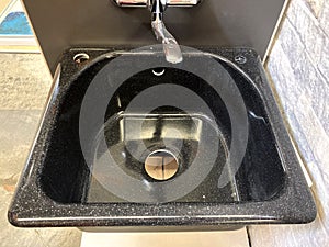 Black metal sink for kitchen