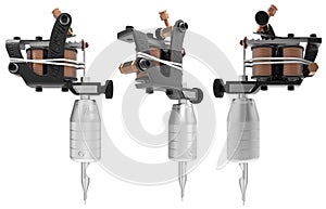 Black metal tattoo machine with two cooper coils set
