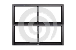 Black metal window frame