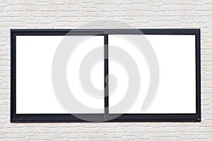 Black metal window frame