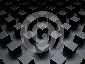 Black metallic background with cubes