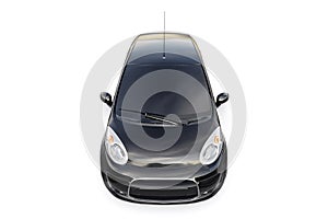 Black metallic ultra compact city car for the cramped streets of historic cities with low fuel consumption. 3d rendering