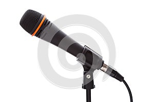 Black microphone with cable