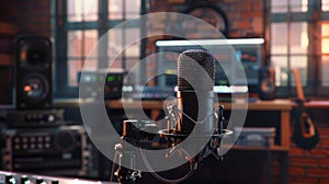 The Podcast Recording Studio.AI generated image