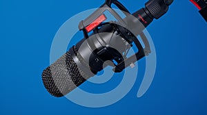 The black microphone setup..AI generated image