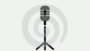 Black Microphone Silhouette on Stand
