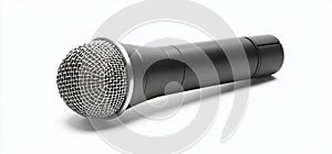 Black Dynamic Microphone on White