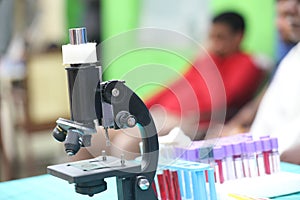 Black Microscope at Science Lab