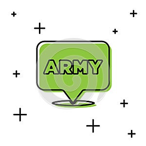 Black Military army icon isolated on white background. Vector
