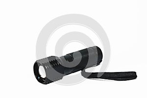 Black Mini Flashlight - Small flashlight Isolated