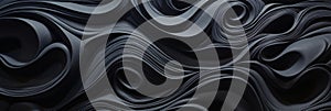 Black Minimal Background. Swirls In Abstract Expression Of Movement And Flow. Generative AI