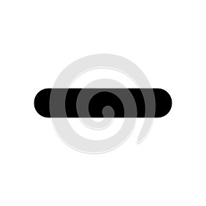 Black minus sign. Negative symbol isolated on a white background.