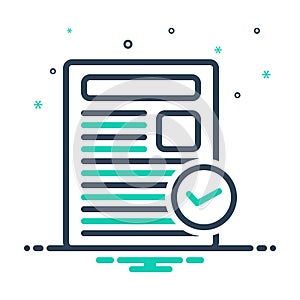 Black mix icon for Actuality, genuineness and reality