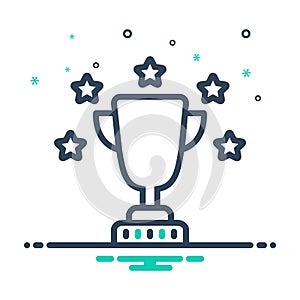 Black mix icon for Award, best and optimal photo