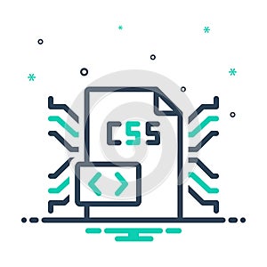 Mix icon for Css, coding and programming