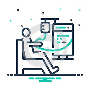 Mix icon for Dialysis, kidney and hemodialysis