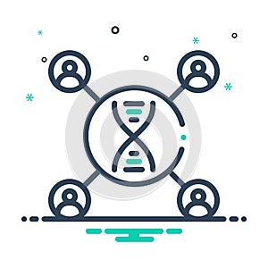 Black mix icon for Dna matching, amplification and genetically