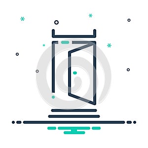 Black mix icon for Door, portal and gateway