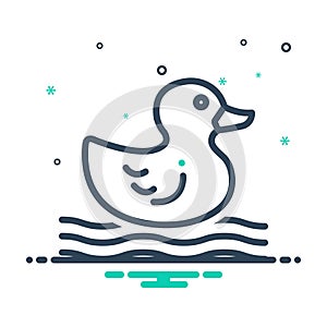 Black mix icon for Duck, baby and rubberduck
