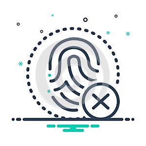 Black mix icon for Fingerprint, cancelation and biometry