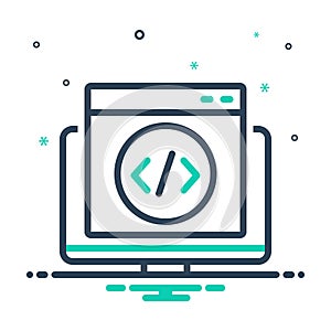 Mix icon for Html, coding and software