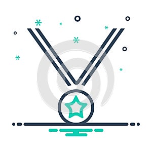 Black mix icon for Medal, award and achivement