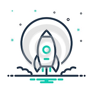 Mix icon for Moonshot, launch and rocket