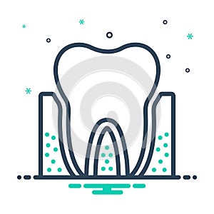 Mix icon for Periodontics, dental and teeth photo