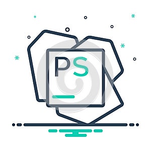 Black mix icon for Phpstorm, software and fram