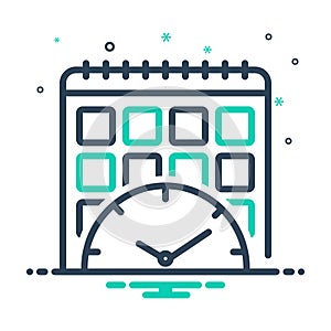 Black mix icon for Planification, project and progress