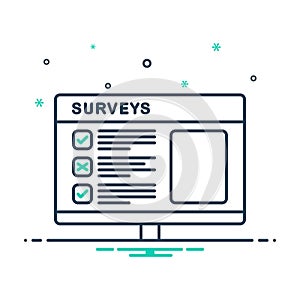 Black mix icon for Surveys, feedback and poll