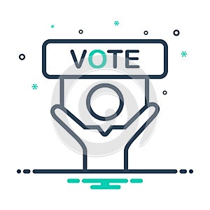 Black mix icon for Vote, politics and politicial