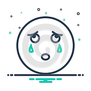 Black mix icon for Weep, cry and mourn