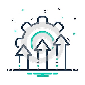 Black mix icon for Workplan, scheme and project