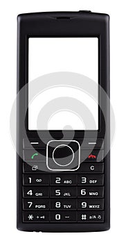 Black mobile phone with buttons