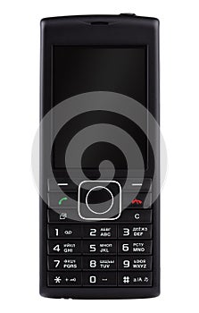 Black mobile phone with buttons