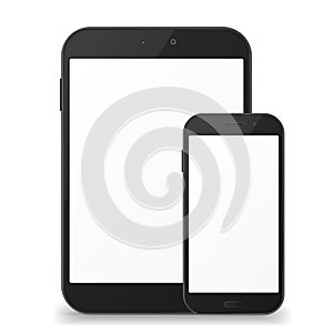 Black mobile phone fnd tablet