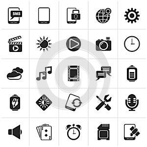 Black Mobile Phone Interface icons