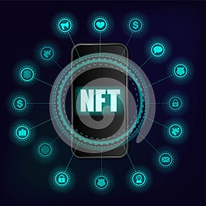 Black mobile phone NFT symbols