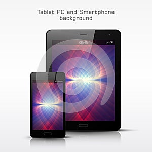 Black mobile phone and tablet PC template