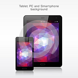 Black mobile phone and tablet PC template