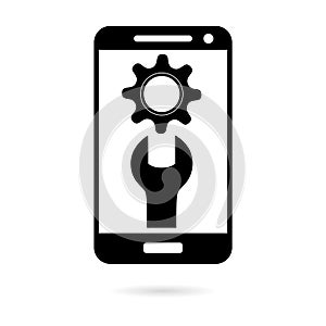 Black Mobile repair icon or logo