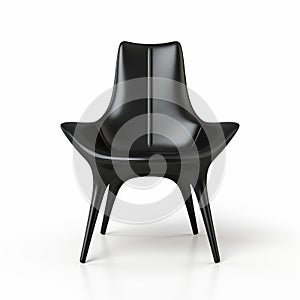 Black Modern Chair With Futuristic Glamour On White Background
