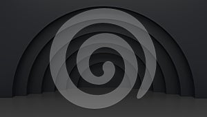 Black modern empty scene mock up