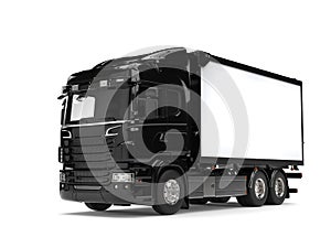 Black modern heavy transport truck